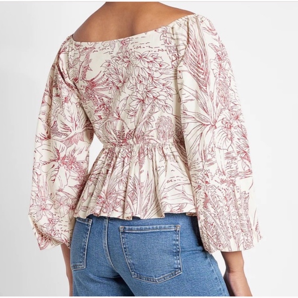 Express Floral Blouse - Pink and White - Picture 3 of 7